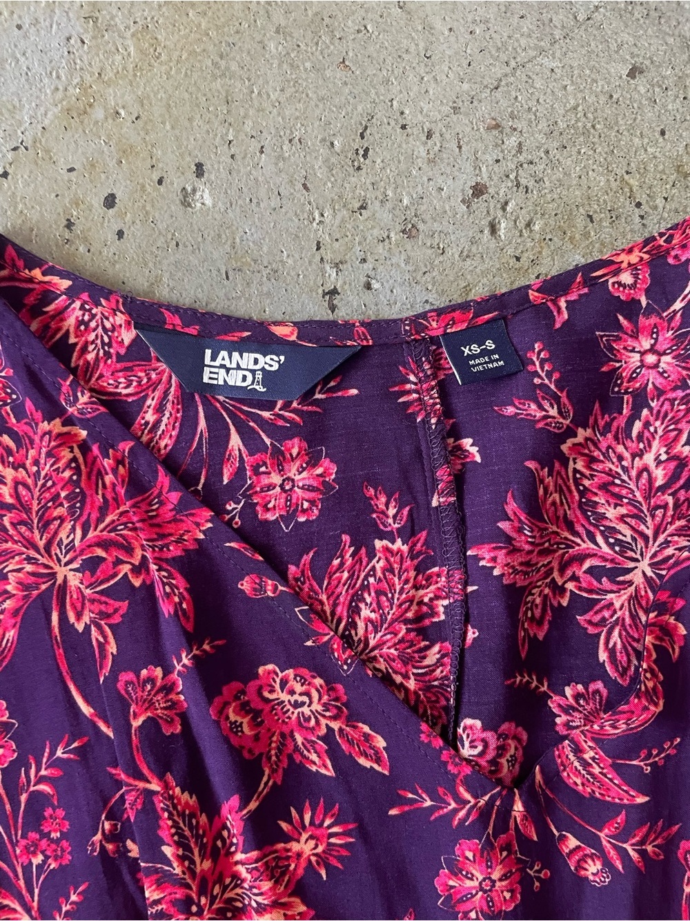 Land’s End Flutter Sleeve Swim Cover-Up Dress in Vibrant Floral Print Size XS-S - Picture 2 of 7